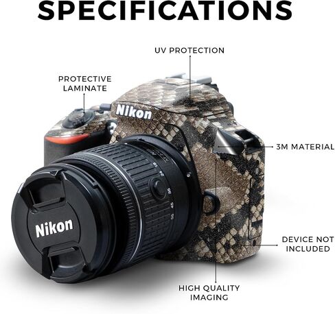 Glossy Glitter Skin Compatible with Nikon D3500 Camera - Rattler - Premium 3M Vinyl Protective Wrap Decal Cover - Easy to Apply | Crafted in The USA by MightySkins in Saudi Arabia