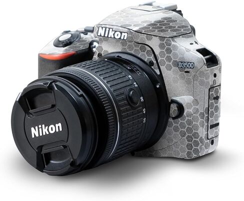 Carbon Fiber Skin Compatible with Nikon D3500 Camera - Camo Hexadots - Premium 3M Vinyl Protective Wrap Decal Cover - Easy to Apply | Crafted in The USA by MightySkins in Saudi Arabia