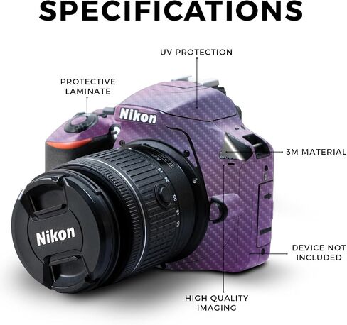 Carbon Fiber Skin Compatible with Nikon D3500 Camera - Cow Hide - Premium 3M Vinyl Protective Wrap Decal Cover - Easy to Apply | Crafted in The USA by MightySkins in Saudi Arabia