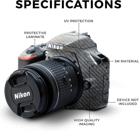 Carbon Fiber Skin Compatible with Nikon D3500 Camera - Camo Hexadots - Premium 3M Vinyl Protective Wrap Decal Cover - Easy to Apply | Crafted in The USA by MightySkins in Saudi Arabia