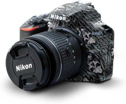 Carbon Fiber Skin Compatible with Nikon D3500 Camera - Camo Hexadots - Premium 3M Vinyl Protective Wrap Decal Cover - Easy to Apply | Crafted in The USA by MightySkins in Saudi Arabia