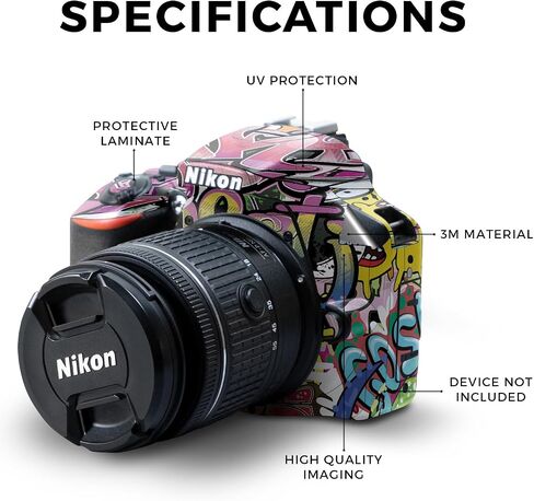 Carbon Fiber Skin Compatible with Nikon D3500 Camera - Camo Hexadots - Premium 3M Vinyl Protective Wrap Decal Cover - Easy to Apply | Crafted in The USA by MightySkins in Saudi Arabia