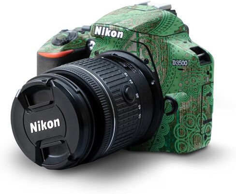 Carbon Fiber Skin Compatible with Nikon D3500 Camera - Camo Hexadots - Premium 3M Vinyl Protective Wrap Decal Cover - Easy to Apply | Crafted in The USA by MightySkins in Saudi Arabia