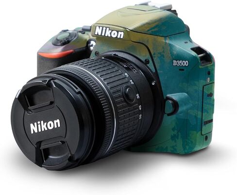 Carbon Fiber Skin Compatible with Nikon D3500 Camera - Cow Hide - Premium 3M Vinyl Protective Wrap Decal Cover - Easy to Apply | Crafted in The USA by MightySkins in Saudi Arabia