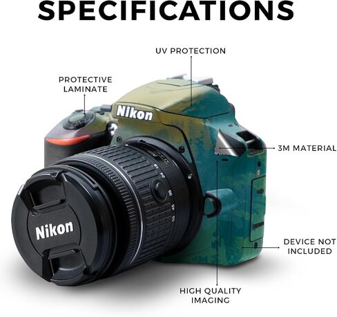 Carbon Fiber Skin Compatible with Nikon D3500 Camera - Cow Hide - Premium 3M Vinyl Protective Wrap Decal Cover - Easy to Apply | Crafted in The USA by MightySkins in Saudi Arabia