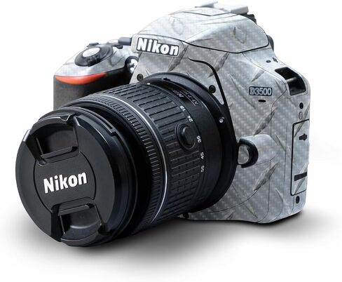 Carbon Fiber Skin Compatible with Nikon D3500 Camera - Cow Hide - Premium 3M Vinyl Protective Wrap Decal Cover - Easy to Apply | Crafted in The USA by MightySkins in Saudi Arabia