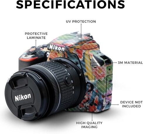 Carbon Fiber Skin Compatible with Nikon D3500 Camera - Cow Hide - Premium 3M Vinyl Protective Wrap Decal Cover - Easy to Apply | Crafted in The USA by MightySkins in Saudi Arabia