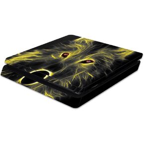 MightySkins Skin Compatible with Sony PS4 Slim Console - Neon Wolf | Protective, Durable, and Unique Vinyl Decal wrap Cover | Easy to Apply, Remove, and Change Styles | Made in The USA