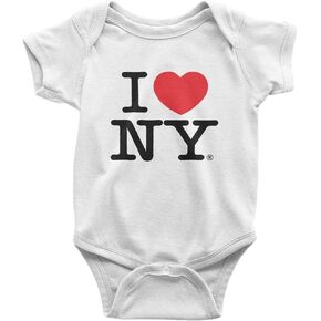 I Love NY New York Baby Infant Screen Printed Heart Bodysuit White XL 24 Months