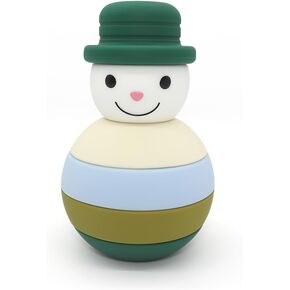 Snowman Silicone Stacking Toys, Snowman Shape Stacking Block Soft Toys for Baby, 6 PCS Building Block Toys, Educational Montessori Gift for Boys and Girls, Christmas Toys for Babies. (Blue) in Saudi Arabia