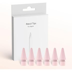 6 Pack Replacement Tips for Apple Pencil 1st/2nd Generation,Upgraded Durable Apple Pencil 2nd Generation Tips,Apple Pencil Spare No Wear Out Fine Point Precise Control Apple Pen Tip Pink