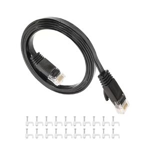 Cat6 Ethernet Cable 16FT Black, Cat6 Ethernet Network Patch Cable, Flat Network Cable, Suitable for Computers and Switches (16FT, Black)