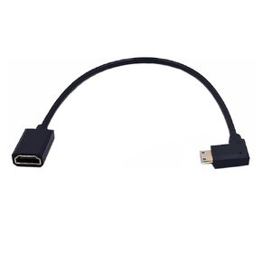 MysRuida 1ft 8K Mini HDMI 2.1 to HDMI 2.1 Cable, 90 Degree Down Angle 8K Mini HDMI Male to 8K HDMI Female Extension Adapter Extender Cable, OD 4mm Slim Ultra HD HDMI 2.1 Version 8K Cable, 8k@60HZ