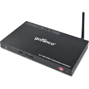 gofanco 18G 4x1 HDMI 2.0 Wireless BYOD Presentation Switch – (Miracast/Airplay, 1x USB-C, 2X HDMI Inputs) 4K @60Hz, HDR10, HDCP 2.2-2X USB-A/B for Laptop iPhone iPad Switcher and Receiver in Kuwait