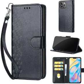 Designed for iPhone 12 Pro Max Case Wallet,Women Flip Folio Cover with Embossed PU Leather Stand Credit Card Holders Slots Wrist Strap Phone Case for iPhone 12 Pro Max 6.7 Inch (Rose Gold Butterfly)