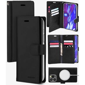 محفظة GOOSPERY Mansoor مصممة لهاتف iPhone 14 Pro Max [9 فتحات للبطاقات + 2 جيب جانبي إضافي] حامل بطاقة داخلي متعدد الفتحات مزدوج الجوانب وغطاء هاتف قابل للطي للتخزين الواسع - خمري in Kuwait