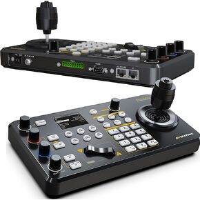 AVMATRIX PKC3000 IP & Serial PTZ-Camera-Controller PoE NDI PTZ Controller Keyboard with 4D Joystick for Live Streaming, PTZ Network Keyboard Visca PELCO D/P RS232 RS485 LCD Screen