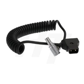 HangTon D-tap Coiled Power Cable for DJI RS4 Pro, RS2, RS3 Pro Universal Base Mount, Focus Motor Right Angle 6-pin
