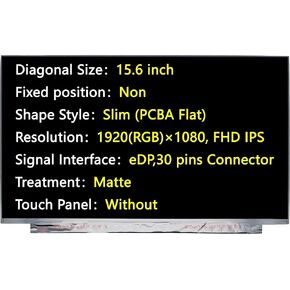 استبدال شاشة جديدة لـ B156HAN02.1 HW:0A HW:4A HW:7A HW:CA HW:9C,eDP,30 pins Connector 1920(RGB)×1080 FHD IPS Matte LCD LED