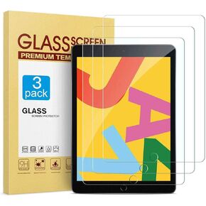 [3 Pack] Screen Protector for iPad 10.2 Inch （7th Gen） 2019 Release, Tempered Glass Screen Protector Compatible with Apple Pencil (iPad Screen Protector 10.2 inch 2019)