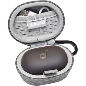 RLSOCO Carrying Case for Anker Soundcore Space A40 Auto-Adjustable Active Noise Cancelling Wireless Earbuds - Grey (Case Only)
