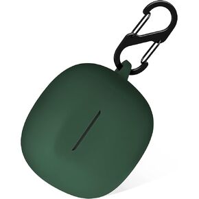 Geiomoo Silicone Case for Skullcandy Rail, Skullcandy Rail ANC, Protective Cover with Carabiner (Black-1)