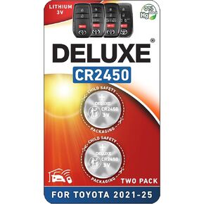 Key Fob Battery Replacement for Toyota (Sienna, Corolla Cross, RAV4 Prime, Venza, Prius, Tundra, Grand Highlander, Tacoma, Crown, Sequoia, bZ4x) Smart Proximity Remote (2-Pack) (Check Fitment Guide)