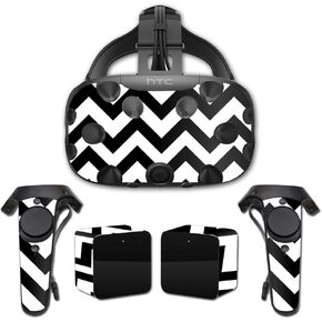 MightySkins Skin Compatible with HTC Vive Full Coverage - Black Chevron | Protective, Durable, and Unique Vinyl Decal wrap Cover | Easy to Apply, Remove, and Change Styles | Made in The USA