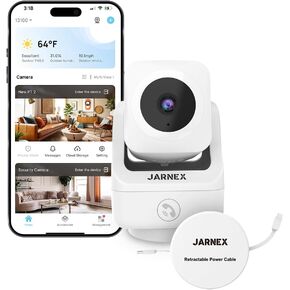 2K Indoor Pan Tilt 360 HD WiFi Home Security Camera, Baby/Pet Monitors, 2 Way Audio, Smart Light Night, Bluetooth Fast Link, One Button Ring, Local/Cloud Storage, Work with Alex/Google, 1 Pack
