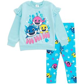 Pinkfong Baby Shark Pullover Fleece Sweatshirt and Pants Outfit Set Infant to Toddler Sizes (12 Months - 5T)