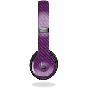 Carbon Fiber Skin Compatible with Beats Solo 4 - Solid Purple - Premium 3M Vinyl Protective Wrap Decal Cover - Easy to Apply | Crafted in The USA by MightySkins