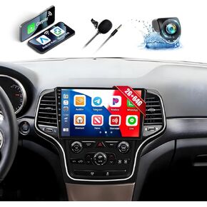 2G+64G 10.1" Car Stereo for Jeep Grand Cherokee Radio 2014 2015 2016 2017 2018 2019 2020 Wireless Carplay Android Auto Touch Screen Android 13 Radio with Bluetooth GPS Navigation HiFi FM Backup Camera