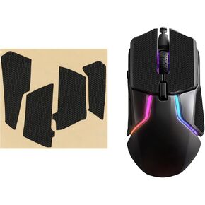 kwmobile Mouse Grip Tape Compatible with SteelSeries Rival 600 / Rival 650 Grip Tape - Non-Slip Faux Leather - Black