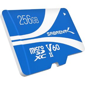 SABRENT Rocket V60 microSDXC Memory Card | 256GB, V60 Specification, 8K Video, A1, UHS-II Compatible (SD-MT60-256GB)