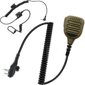 Waterproof Radio Speaker Mic Walkie Talkie Shoulder Handheld Microphone with PTT for hytera BD502 BD502i BD552i BD612i PD502 PD502i PD402i PD482i TC-508 RCA RDR2500 Tan Color (BD502i-01)