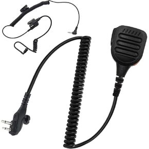 Waterproof Radio Speaker Mic Walkie Talkie Shoulder Handheld Microphone with PTT for hytera BD502 BD502i BD552i BD612i PD502 PD502i PD402i PD482i TC-508 RCA RDR2500 Black (BD502i-02)