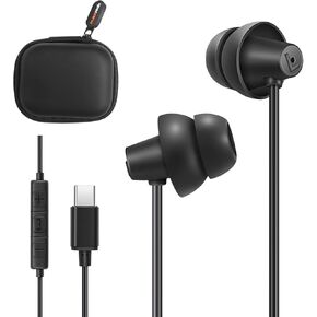 USB C Headphones for Samsung S22, Wired Type C Earphones with Microphone, Noise Isolation in-Ear Earbuds Headset for Galaxy S21 FE A53 Flip 4 Note 20 OnePlus 9 Pixel 6 5 for MacBook Pro