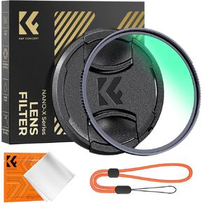 K&F Concept 49mm MC UV Lens Protection Filter with Filter Cap Cleaning Cloth Optical Glass Ultra Slim 28 Multi-Layer Coatings Camera Lens UV Filter (Nano-X Series)