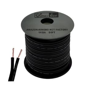 14AWG Gauge Speaker Cable Speaker Wire Black 50FT 100FT (50FT)