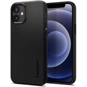 Spigen Thin Fit Designed for iPhone 12 Mini Case (2020). - Black