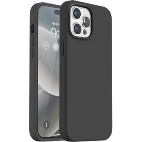 Vooii Compatible with iPhone 13 Pro Case, Liquid Silicone Full Body Protective Case with [Anti-Scratch] [Soft Microfiber Lining] [Camera Protective Case] for iPhone 13 Pro 6.1 inch, Black