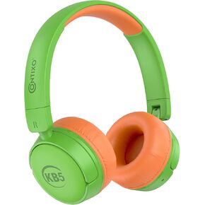 Contixo KB-5 Kids Headphones - Over The Ear Foldable Bluetooth Wireless Headphone for Kids - 85dB with Volume Limited - Toddler Headphones for Boys and Girls (Pink + Blue)