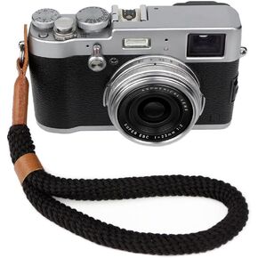 Camera Hand Wrist Strap Soft Cotton Hand Strap compatible for Fujifilm X-T5 X-T30 X-T20 X-T4 X-T3 X100V X100F Sony A6000 A6100 A6300 A6400 A6500 A6600 A6700 & More Mirrorless cameras - Black