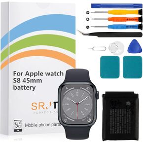 Battery Replacement for Apple watch Series 8 45mm A2815 A2771 A2774 A2775 A2858 for IWatch 8th Generation Standard Capacity Battery Include Complete Repair Tools kit(Not for 41MM)