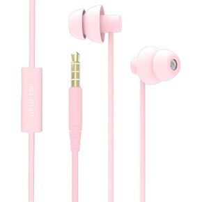 Sleep Soundproof Earbuds Headphones, Noise Isolating Soft Earbuds for Sleeping, Nighttime, Insomnia, Side Sleeper, Snoring, Travel, Meditation & Relaxation (Light Pink)