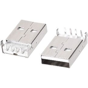 uxcell 10PCS USB 2.0 Type A Male Socket Connector Jack Port, 4-Pin DIP 90 Degree, Repair Replacement Adapter White