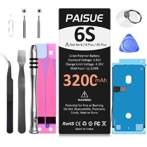 LCLEBM [3200mAh] Battery for iPhone 6S, 2023 New Upgraded Ultra High Capacity 0 Cycle Battery Replacement for iPhone 6S Model A1633, A1688, A1700 with Complete Professional Repair Tool Kit in Kuwait