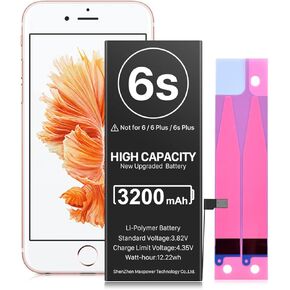 3200mAh Battery for iPhone 6S, JDORLDL 2024 New 0 Cycle High Capacity Replacement Battery for iPhone 6S Models A1688 A1633 A1700 with Adhesive (No Tool)