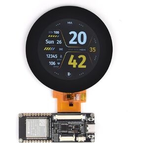 ESP32-S3 RGB LCD Driver Board Comes with 2.1inch Round Touch Screen TFT RGB Display LCD 480×480 Pixels, with 32-bit LX7 Dual-Core Processor, 8MB PSRAM and Flash, Support W-i-F i & Blue-tooth