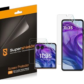 Supershieldz (2 Pack) Designed for Motorola Razr+ / Plus (2024) [2 Main Screen + 2 Front Screen] Screen Protector, High Definition Clear Shield (TPU)